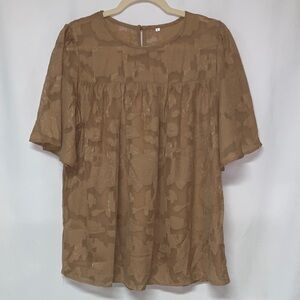 Elegant Tan Lined Women's Top